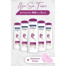 Dove 5x400 ml Uzun Saç Terapisi Şampuan + Şampuan Fırçası