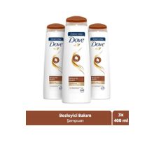 Dove Besleyici Bakım Kuru Saçlar İçin 3x400 ml Saç Bakım Şampuan Seti