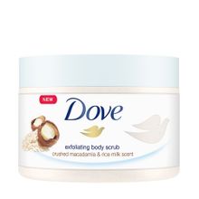 Dove Macademia Fındığı Pirinç Sütü 225 ml Vücut Peelingi