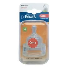 Dr Browns 0+ Ay 1.Aşama 2'li Options Geniş Ağız Silikon Biberon Emziği
