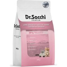 Dr.Sacchi Premium 1 KG Düşük Tahıllı Sığır Etli ve Kuzu Etli Yavru Kedi Maması