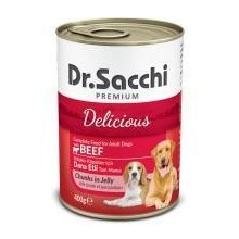 Dr.Sacchi Sığır Etli 24x400 gr Köpek Konservesi