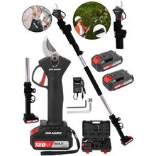 Dragro DRG-128MT Siyah 128Vf 10Ah 2 Metre Teleskopik Uzatma Akülü Bağ Dal Budama Kesme Makası