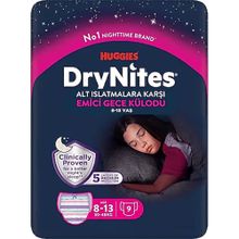 Drynites 8-13 Yaş 30-48 kg Large 27 Adet Kız Alt Islatmalara Karşı Emici Gece Külot Bez