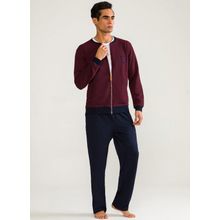 D's Damat 01501 Waffle Bordo Erkek Eşofman Takımı
