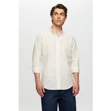 D's Damat 0HC02ORT06265 Slim Fit Bej Keten Görünümlü Gömlek