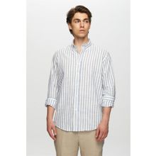 D's Damat 0HC02ORT06265 Slim Fit Mavi Keten Görünümlü Gömlek