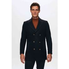 D's Damat 1HF08ORT10005 Regular Fit Lacivert Denizci Metal Düğme Detaylı Kaşe Erkek Kaban
