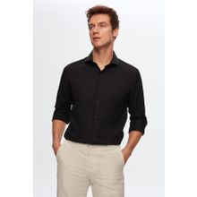 D's Damat 2HF02ORT3185 Slim Fit Siyah İtalyan Yaka Erkek Gömlek