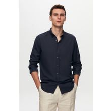 D's Damat 4HC02ORT03265 Slim Fit Lacivert Oxford Nakışlı Gömlek