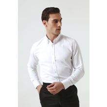 D's Damat 5HC02ORT07265 Slim Fit Beyaz Armürlü Erkek Gömlek