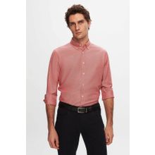 D's Damat 5HC02ORT07265 Slim Fit Kırmızı Armürlü Pamuklu Gömlek
