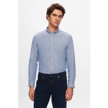 D's Damat 5HC02ORT07265 Slim Fit Mavi Armürlü Pamuklu Gömlek