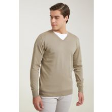 D's Damat 5HF06ORT12003 Regular Fit Bej V Yaka Kazak