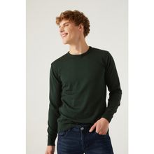 D's Damat 5HF06ORT12004 Regular Fit Haki Bisiklet Yaka Erkek Kazak