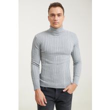 D's Damat 5HF06ORT63100 Slim Fit Gri Fitilli Boğazlı Erkek Kazak