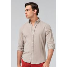D's Damat 6HC02ORT63265 Slim Fit Bej Keten Görünümlü Erkek Gömlek