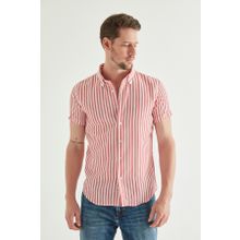 D's Damat 8HC02ORT04265 Slim Fit Kırmızı Gofre Erkek Gömlek