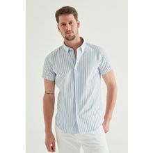D's Damat 8HC02ORT04265 Slim Fit Mavi Gofre Erkek Gömlek