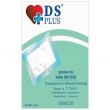 DS Plus 5x7.5 cm 10'lu Seffaf Su Gecirmez Pu Yara Örtüsü