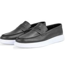 Ducavelli Trim Loafer Siyah Hakiki Deri Erkek Ayakkabı