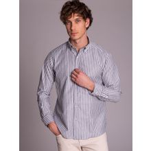 Dufy Gri Çizgili Regular Fit Erkek Gömlek