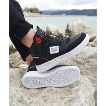 Dunlop 2238 Siyah-Kırmızı Fuspetli Ortapedik Boğazlı Jordan Basket Spor Ayakkabı
