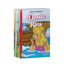 Dünya Masalları Seti 1 ve 2 Sınıflar İçin Eğik el Yazılı 10 Kitap Takım - Büyük Boy - kollektif