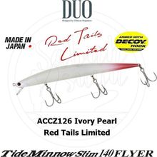 Duo 140 ACCZ126 Tide Minnow Slim Flyer Ivory Pearl Red Tail Sahte Balık