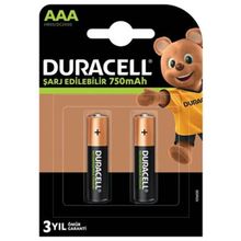 Duracell HR03 750 mAh 1.2V Şarj Edilebilir 2'li İnce Kalem Pil