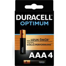Duracell Optimum MX2400 AAA 4'lü Alkalin İnce Kalem Pil