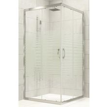 Durul 100X100 cm Kare 5 mm Çizgili Cam Yükseklik 190 cm Duşakabin