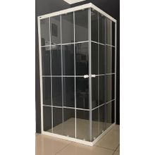 Durul 100x105 cm Kare 5 mm Buzlu Beyaz Çizgi Yükseklik 190 cm Duşakabin