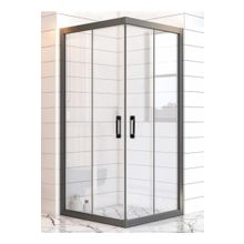 Durul 110x110 cm Kare Siyah 5 mm Şeffaf Cam Yükseklik 190 cm Duşakabin