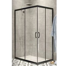 Durul 110x120 Kare Siyah Profil Şeffaf Duşakabin 5mm