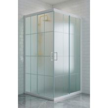 Durul 70x105 cm Kare 5 mm Buzlu Beyaz Çizgi Yükseklik 190 cm Duşakabin
