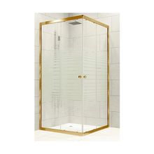 Durul 85x105 cm Altın Profil 5 mm Çizgili Cam Duş Teknesiz Duşakabin