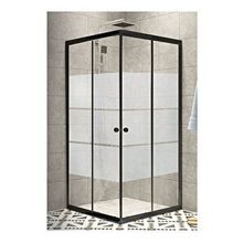 Durul Box 100x110 cm Siyah Kumlama Duşakabin Camı
