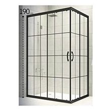 Durul Dikdörtgen 5 mm Komple Buzlu Siyah Karolaj Yükseklik 190 cm 110x120 cm Duşakabin