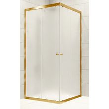 Durul Kare Altın Profil Buzlu Cam 85x110 cm Duşakabin