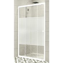 Durul Ön Cephe 4 mm Orta Buzlu Beyaz Çizgi Duşakabin