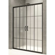 Durul Ön Cephe Siyah Çizgi Buzlu 5 mm Duşakabin