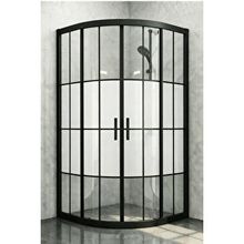 Durul Oval Siyah Çizgi Ortası Buzlu 5 mm Yükseklik 190 cm 100x100 cm Duşakabin
