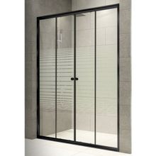 Durul Siyah Çizgili 4 mm Ön Cephe 172x180 cm Yükseklik Cam Duşakabin