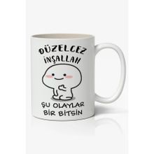 Düzelcez İnşallah Yazılı Baskılı Kupa