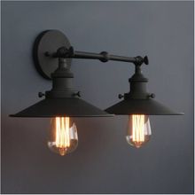 Dylight Retro Metal Dekoratif Rustik 2'li Siyah Mafsallı Duvar Aplik