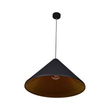 Dylight Retro Metal Dekoratif Rustik Siyah Içi Gold Tekli 50 cm Sarkıt Avize