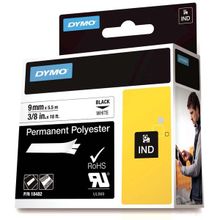 Dymo 18482 9 mm 5.5 m Beyaz-Siyah Rhinopro Sabit Polyster Şerit