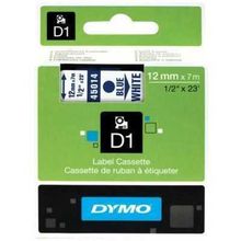 Dymo 45014 Beyaz Mavi 12 mm x 7 m D1 Yedek Şerit