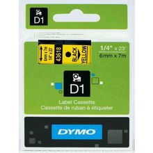 Dymo 720790-43618 D1 Sarı-Siyah 6x7 m Şerit